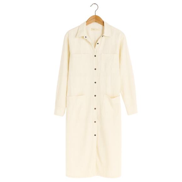 Free People Ecru Long Line Shirt Dress Jacket – NWT Size Small - Picture 2 of 4